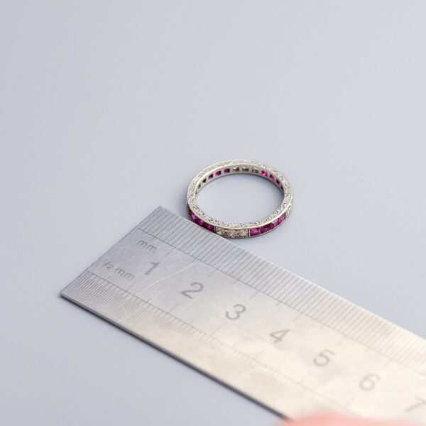 Platinum Ruby & Diamond Eternity Ring - Image 4