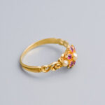 15ct Gold Victorian Ruby & Pearl Cluster Ring