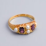 15ct Gold Victorian Garnet & Pearl Ring