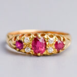 18ct Gold Antique Ruby & Diamond Ring