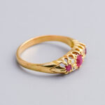 18ct Gold Antique Ruby & Diamond Ring