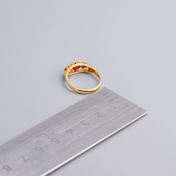 18ct Gold Antique Ruby & Diamond Ring - Image 5