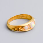18ct Gold Edwardian Opal & Diamond Gypsy Ring