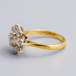18ct Gold Antique Diamond Diasy Cluster Ring