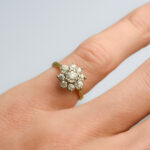 18ct Gold Antique Diamond Diasy Cluster Ring