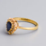 18ct Gold Pear-Cut Sapphire & Diamond Cluster Ring
