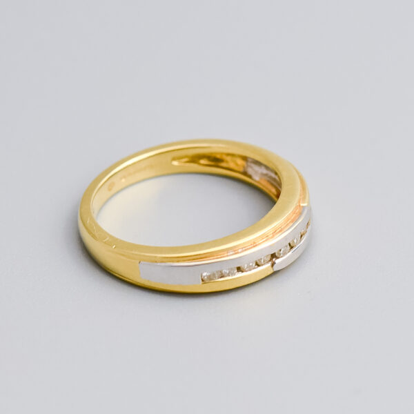 18ct Gold Two-Tone Diamond Half Eternity Ring - Image 2
