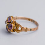 9ct Gold Victorian Almandine Garnet & Seed Pearl Cluster Ring