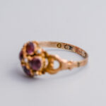 9ct Gold Victorian Almandine Garnet & Seed Pearl Cluster Ring