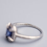 950 Platinum Art Deco Style Sapphire & Diamond Ring