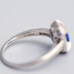 950 Platinum Art Deco Style Sapphire & Diamond Ring