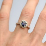950 Platinum Art Deco Style Sapphire & Diamond Ring