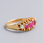 18ct Gold Edwardian Five Stone Ruby & Diamond Ring