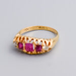 18ct Gold Edwardian Five Stone Ruby & Diamond Ring