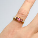 18ct Gold Edwardian Five Stone Ruby & Diamond Ring