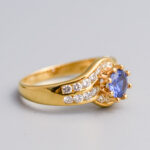 18ct Gold Sapphire & Diamond Crossover Ring