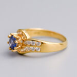 18ct Gold Sapphire & Diamond Crossover Ring