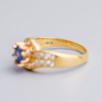 18ct Gold Sapphire & Diamond Crossover Ring