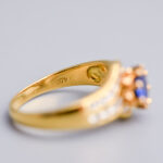 18ct Gold Sapphire & Diamond Crossover Ring