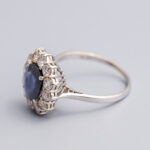18ct White Gold Sapphire & Diamond Cluster Ring