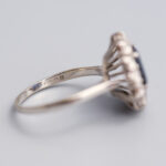 18ct White Gold Sapphire & Diamond Cluster Ring