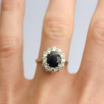 18ct White Gold Sapphire & Diamond Cluster Ring