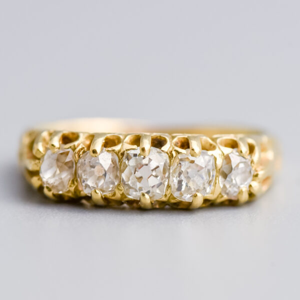 18ct Gold Antique Five Stone Diamond Ring