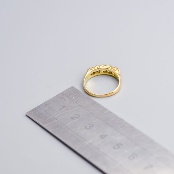 18ct Gold Antique Five Stone Diamond Ring - Image 5