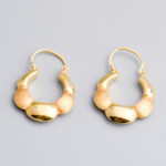 19.2ct Gold Brushed Hoop Earrings
