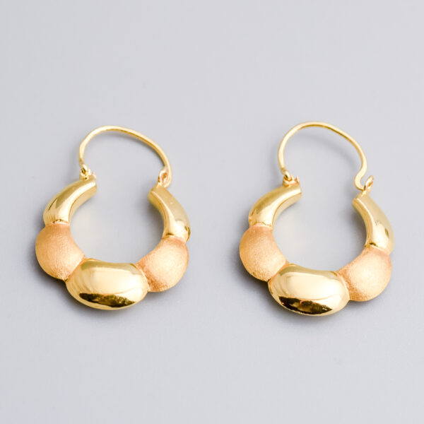 19.2ct Gold Brushed Hoop Earrings