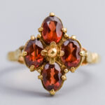 9ct Gold Red Garnet Cluster Ring
