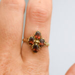 9ct Gold Red Garnet Cluster Ring