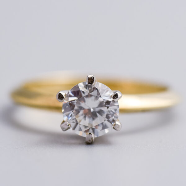 14ct Gold CZ Solitaire Ring