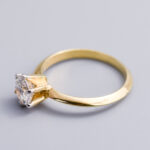 14ct Gold CZ Solitaire Ring