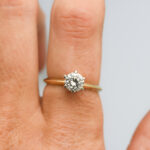 14ct Gold CZ Solitaire Ring
