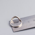 18ct White Gold Sapphire & Diamond Curved Ring