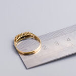 9ct Gold Sapphire & CZ Half Hoop Ring