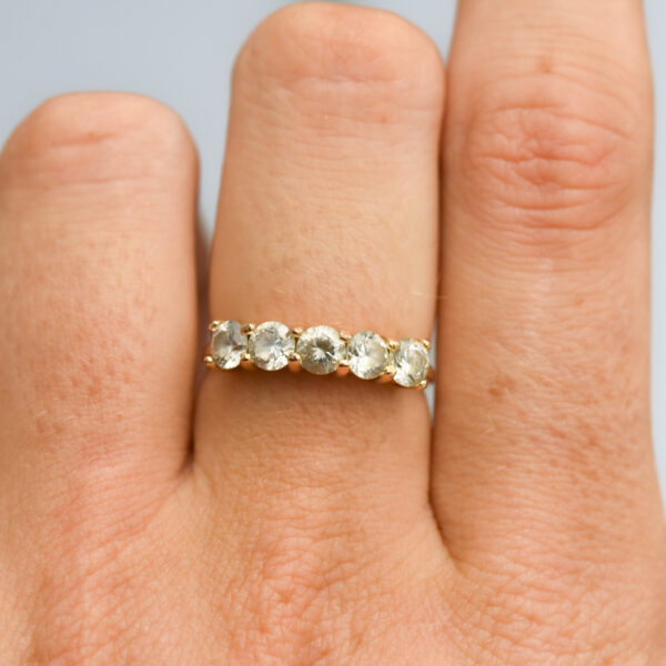 14ct Gold Five Stone CZ Ring - Image 6