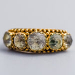 15ct Gold Antique Georgian Five Stone White Paste Ring