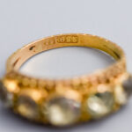 15ct Gold Antique Georgian Five Stone White Paste Ring