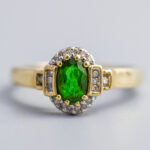 9ct Gold Chrome Diopside & Diamond Ring