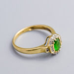 9ct Gold Chrome Diopside & Diamond Ring