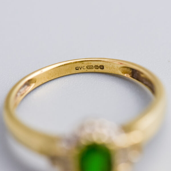 9ct Gold Chrome Diopside & Diamond Ring - Image 3