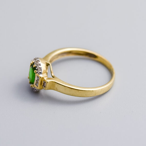 9ct Gold Chrome Diopside & Diamond Ring - Image 4