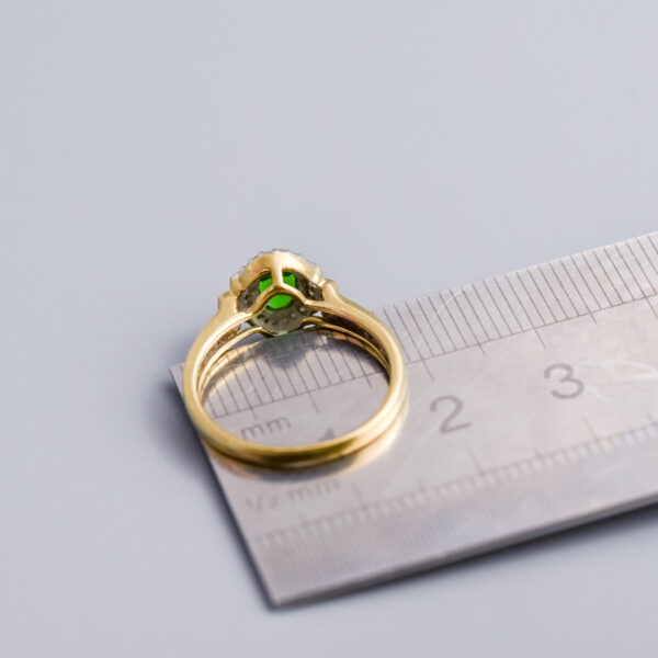 9ct Gold Chrome Diopside & Diamond Ring - Image 5