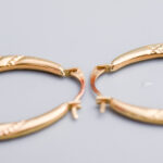 9ct Gold Twisted Oval Hoop Earrings