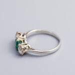 Platinum Antique Emerald & Diamond Ring