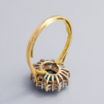 18ct Gold Emerald & Diamond Cluster Ring