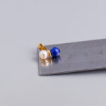 9ct Gold Lapis Lazuli & Peal Beaded Earrings
