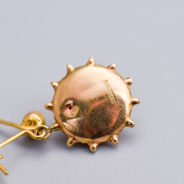 9ct Gold Etruscan Revival Dangly Earrings - Image 3